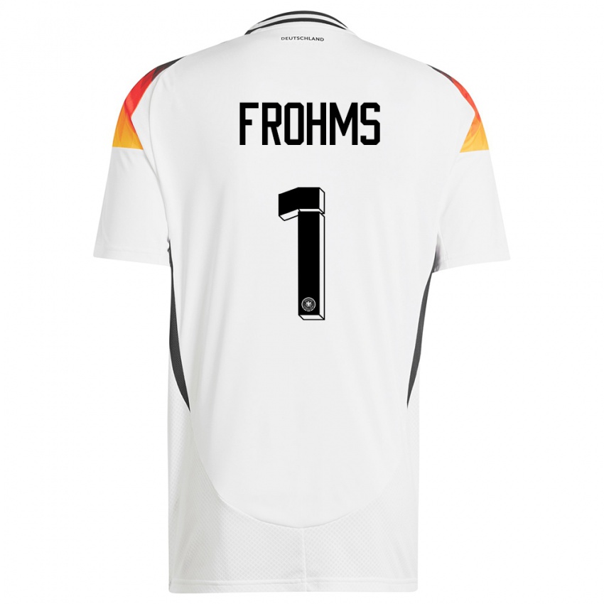 Hombre Camiseta Alemania Merle Frohms #1 Blanco 1ª Equipación 24-26 La Camisa Perú