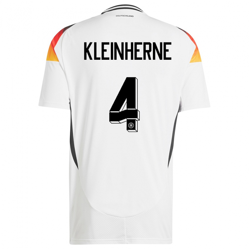 Hombre Camiseta Alemania Sophia Kleinherne #4 Blanco 1ª Equipación 24-26 La Camisa Perú