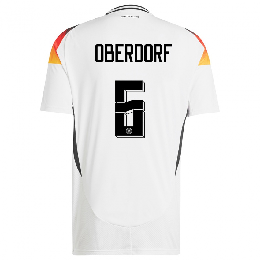 Hombre Camiseta Alemania Lena Oberdorf #6 Blanco 1ª Equipación 24-26 La Camisa Perú