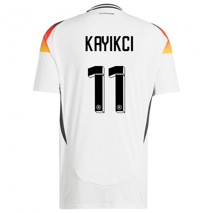 Hombre Camiseta Alemania Hasret Kayikci #11 Blanco 1ª Equipación 24-26 La Camisa Perú