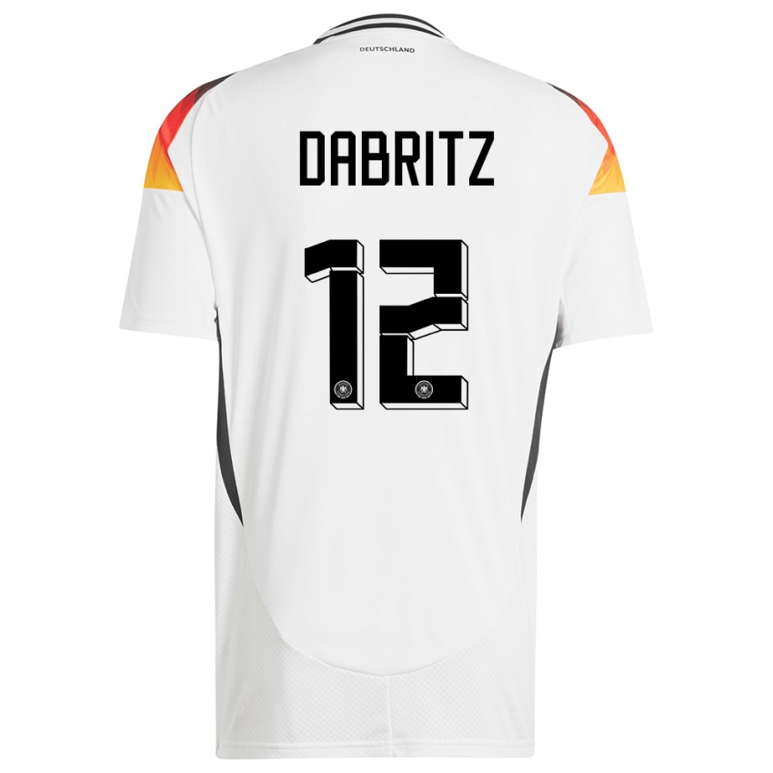 Hombre Camiseta Alemania Sara Dabritz #12 Blanco 1ª Equipación 24-26 La Camisa Perú