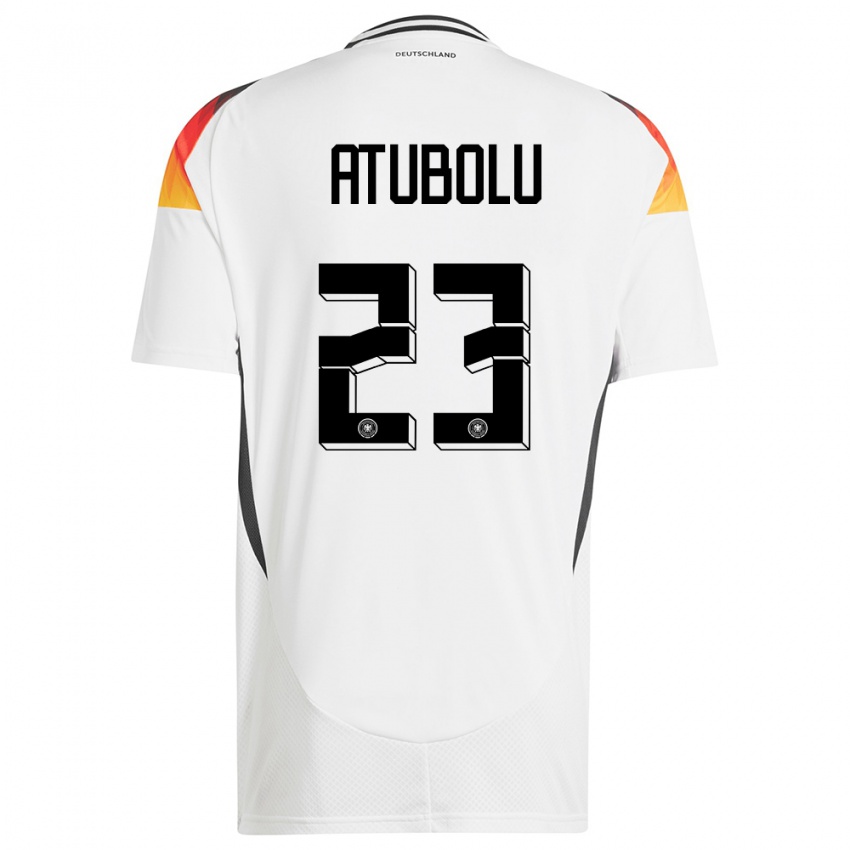 Hombre Camiseta Alemania Noah Atubolu #23 Blanco 1ª Equipación 24-26 La Camisa Perú