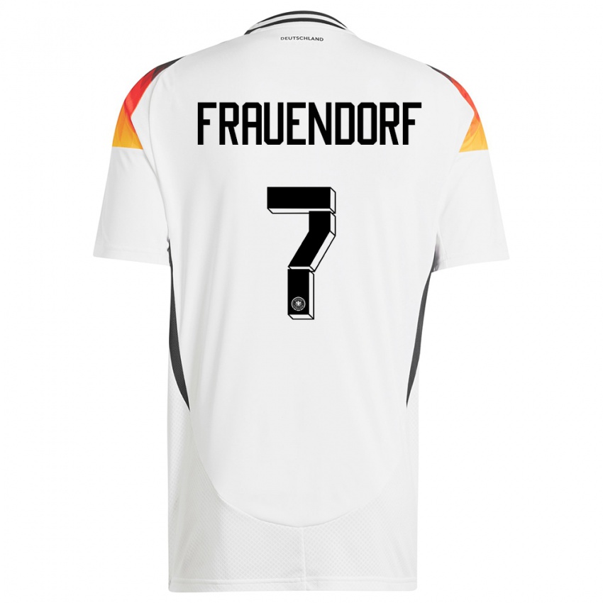 Hombre Camiseta Alemania Melkamu Frauendorf #7 Blanco 1ª Equipación 24-26 La Camisa Perú