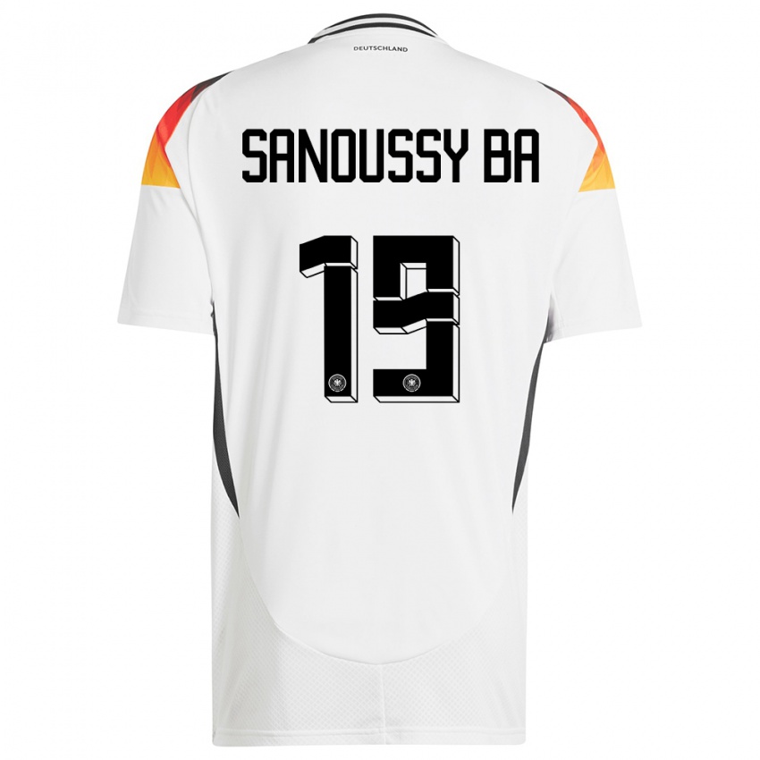 Hombre Camiseta Alemania Sanoussy Ba #19 Blanco 1ª Equipación 24-26 La Camisa Perú