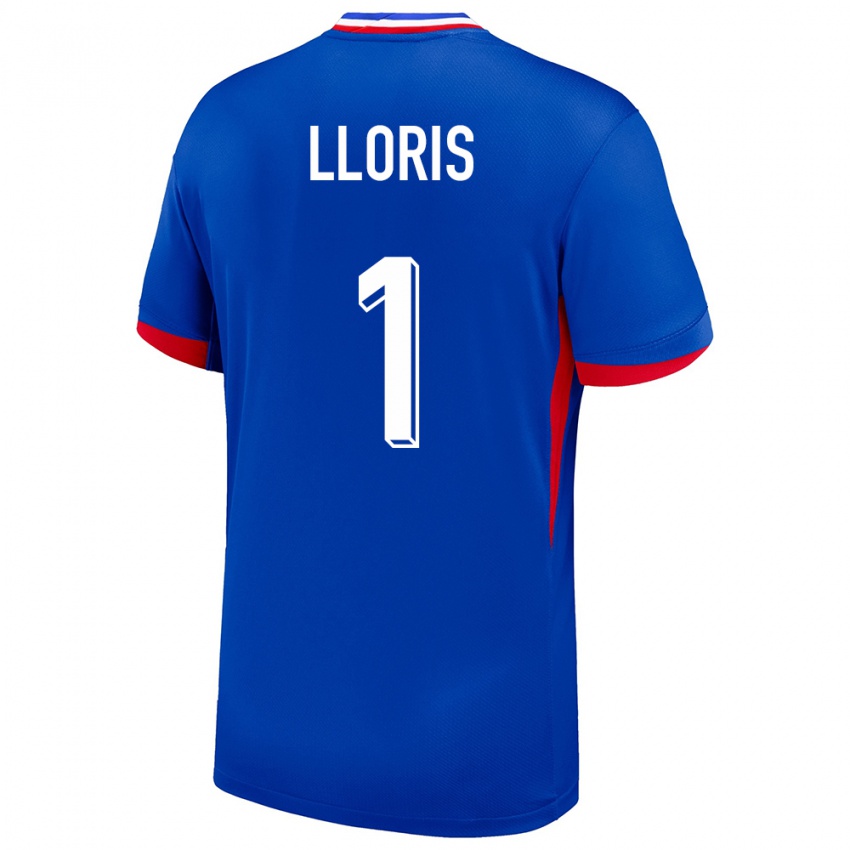 Hombre Camiseta Francia Hugo Lloris #1 Azul 1ª Equipación 24-26 La Camisa Perú