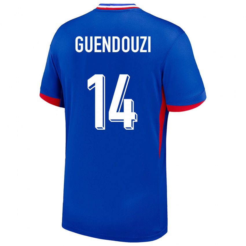 Hombre Camiseta Francia Matteo Guendouzi #14 Azul 1ª Equipación 24-26 La Camisa Perú