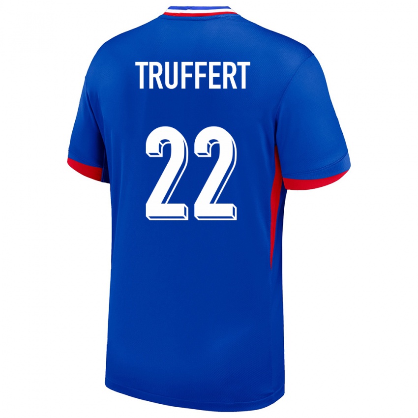 Hombre Camiseta Francia Adrien Truffert #22 Azul 1ª Equipación 24-26 La Camisa Perú