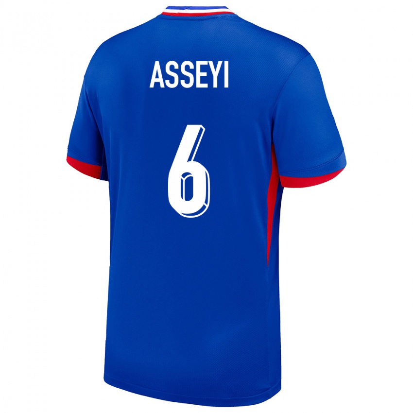 Hombre Camiseta Francia Viviane Asseyi #6 Azul 1ª Equipación 24-26 La Camisa Perú