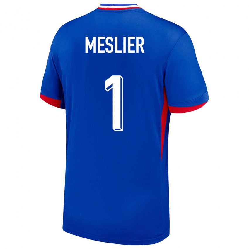 Hombre Camiseta Francia Illan Meslier #1 Azul 1ª Equipación 24-26 La Camisa Perú