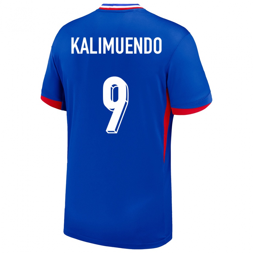 Hombre Camiseta Francia Arnaud Kalimuendo #9 Azul 1ª Equipación 24-26 La Camisa Perú