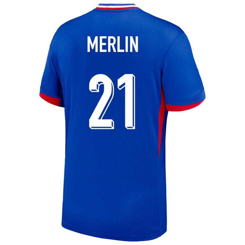 Hombre Camiseta Francia Quentin Merlin #21 Azul 1ª Equipación 24-26 La Camisa Perú