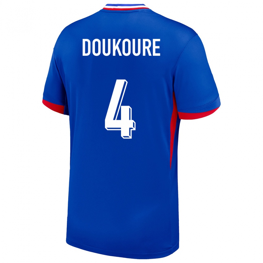 Hombre Camiseta Francia Ismael Doukoure #4 Azul 1ª Equipación 24-26 La Camisa Perú