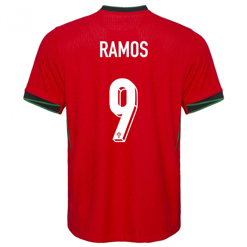 Hombre Camiseta Portugal Goncalo Ramos #9 Rojo 1ª Equipación 24-26 La Camisa Perú