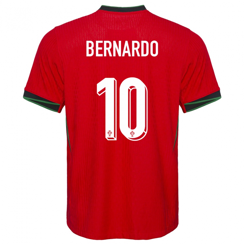 Hombre Camiseta Portugal Bernardo Silva #10 Rojo 1ª Equipación 24-26 La Camisa Perú