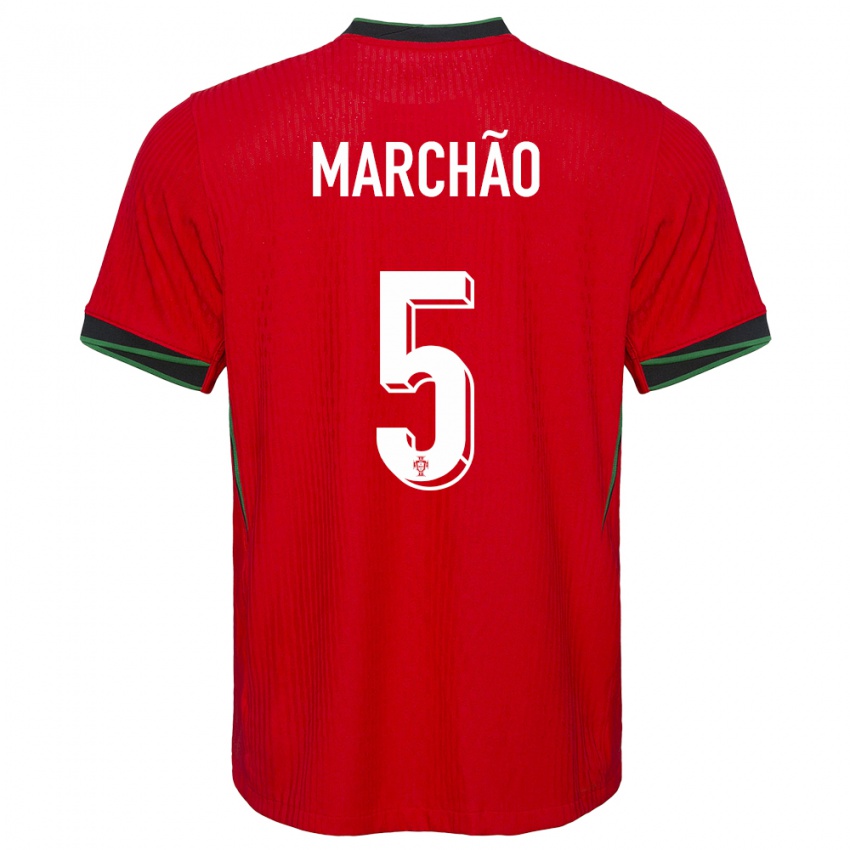 Hombre Camiseta Portugal Joana Marchao #5 Rojo 1ª Equipación 24-26 La Camisa Perú