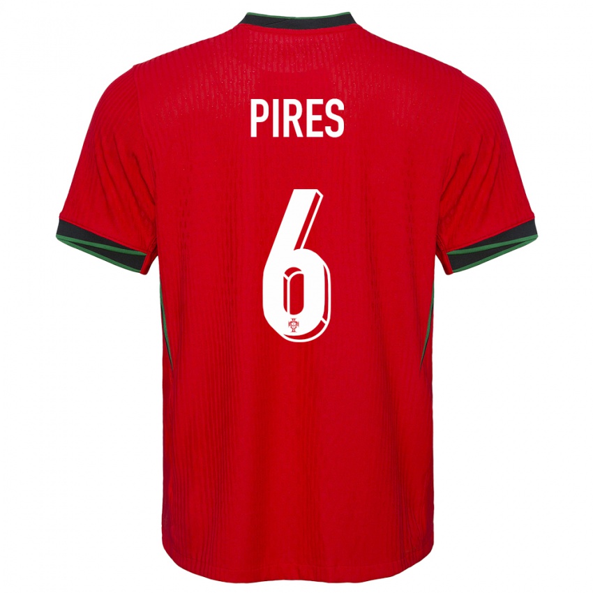 Hombre Camiseta Portugal Suzane Pires #6 Rojo 1ª Equipación 24-26 La Camisa Perú