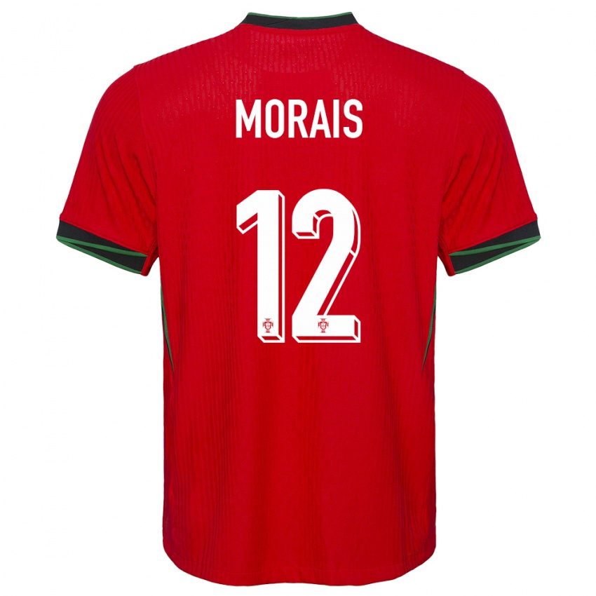 Hombre Camiseta Portugal Patricia Morais #12 Rojo 1ª Equipación 24-26 La Camisa Perú