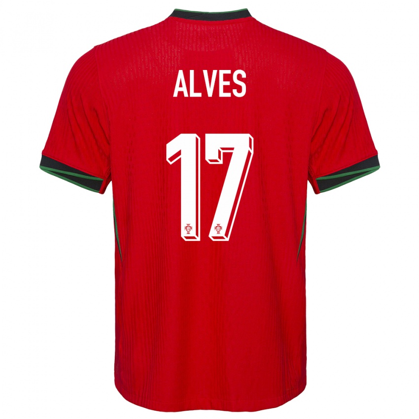 Hombre Camiseta Portugal Lucia Alves #17 Rojo 1ª Equipación 24-26 La Camisa Perú