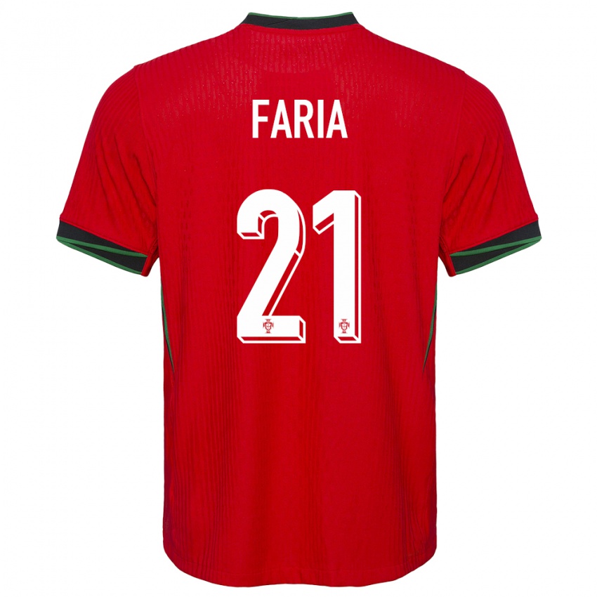 Hombre Camiseta Portugal Andreia Faria #21 Rojo 1ª Equipación 24-26 La Camisa Perú