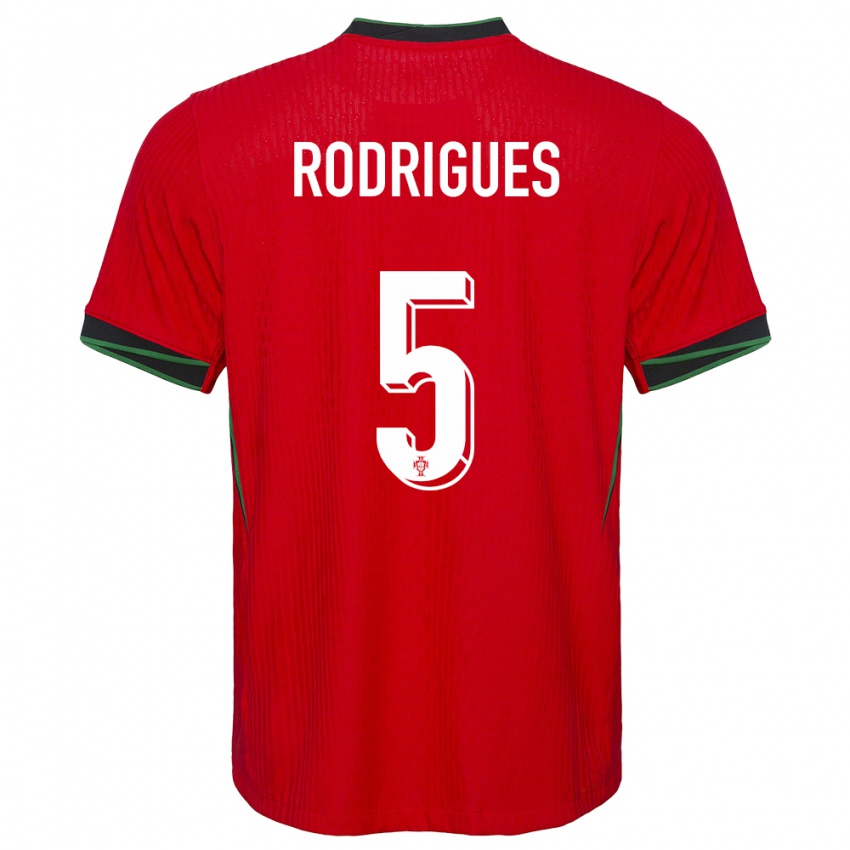 Hombre Camiseta Portugal Rafael Rodrigues #5 Rojo 1ª Equipación 24-26 La Camisa Perú