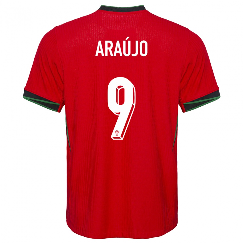 Hombre Camiseta Portugal Henrique Araujo #9 Rojo 1ª Equipación 24-26 La Camisa Perú