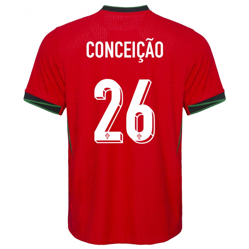 Hombre Camiseta Portugal Francisco Conceicao #26 Rojo 1ª Equipación 24-26 La Camisa Perú