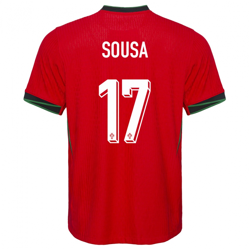 Hombre Camiseta Portugal Vasco Sousa #17 Rojo 1ª Equipación 24-26 La Camisa Perú