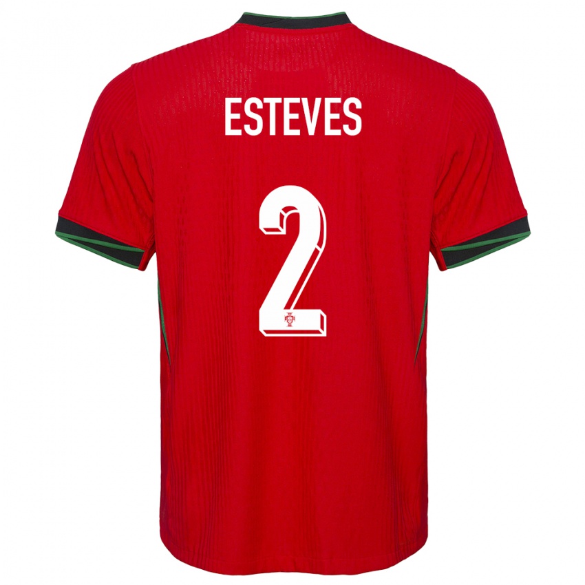 Hombre Camiseta Portugal Goncalo Esteves #2 Rojo 1ª Equipación 24-26 La Camisa Perú