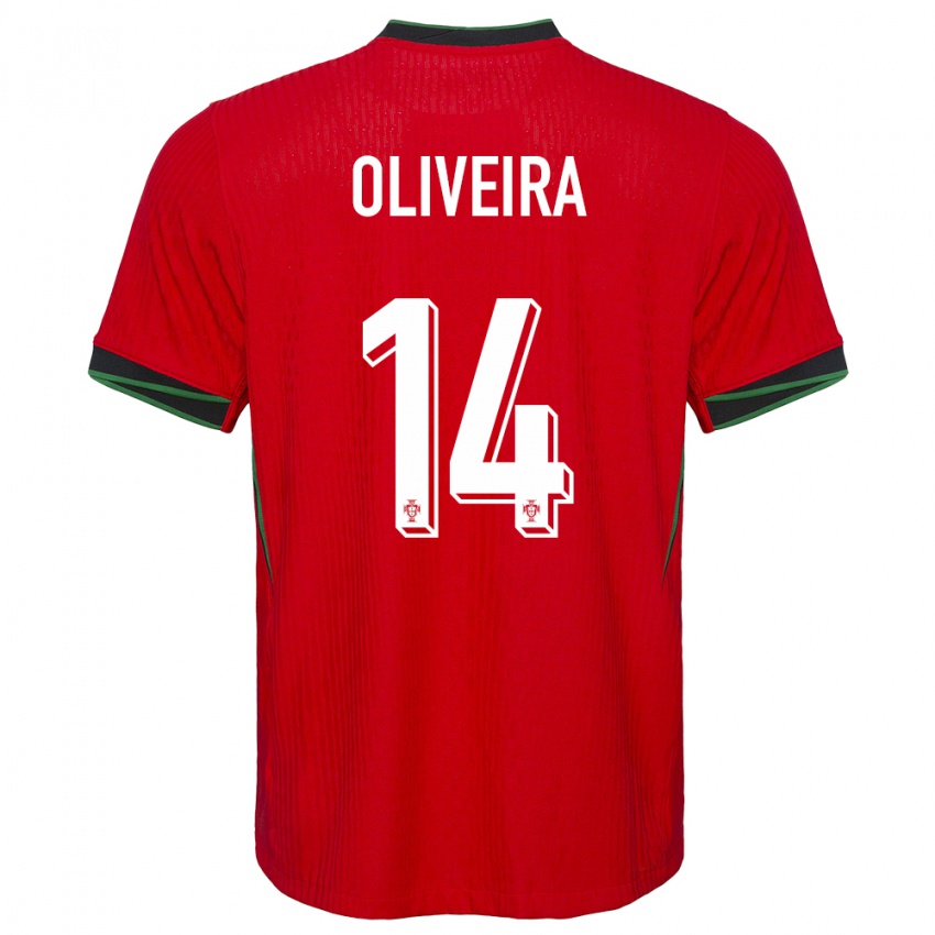 Hombre Camiseta Portugal Hugo Oliveira #14 Rojo 1ª Equipación 24-26 La Camisa Perú