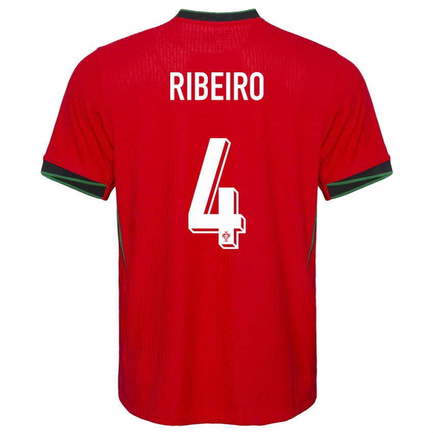 Hombre Camiseta Portugal Ricardo Ribeiro #4 Rojo 1ª Equipación 24-26 La Camisa Perú