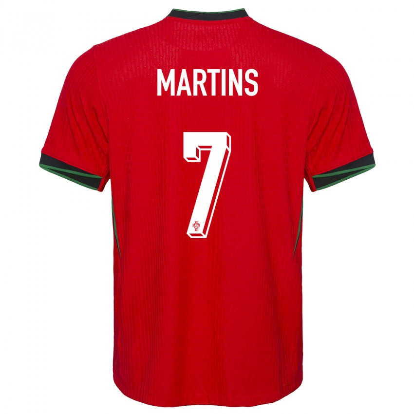 Hombre Camiseta Portugal Gil Martins #7 Rojo 1ª Equipación 24-26 La Camisa Perú