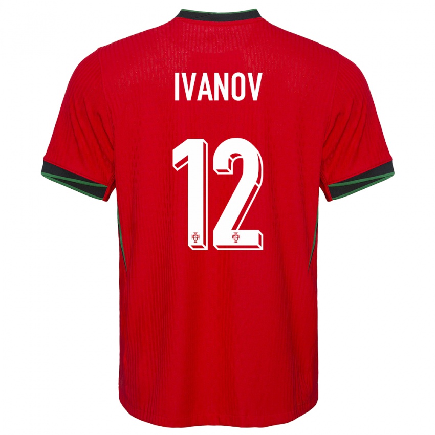 Hombre Camiseta Portugal David Ivanov #12 Rojo 1ª Equipación 24-26 La Camisa Perú