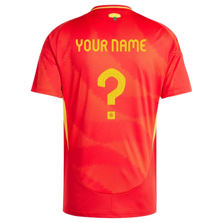Hombre Camiseta España Su Nombre #0 Rojo 1ª Equipación 24-26 La Camisa Perú