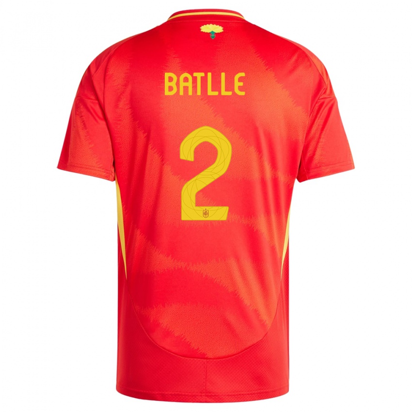 Hombre Camiseta España Ona Batlle #2 Rojo 1ª Equipación 24-26 La Camisa Perú