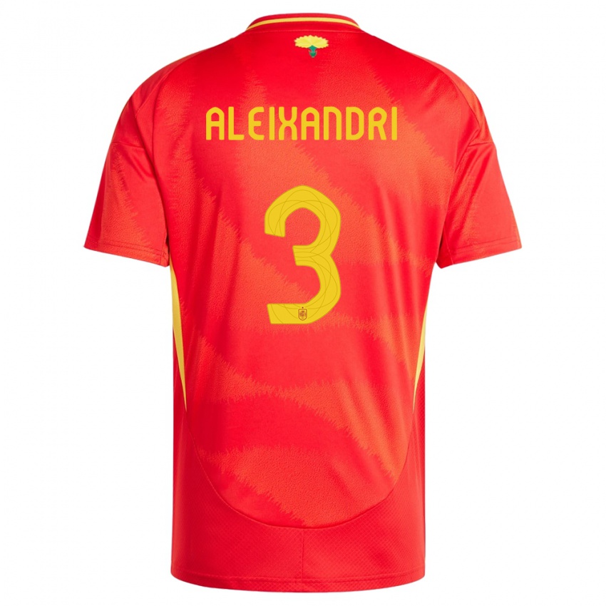 Hombre Camiseta España Laia Aleixandri #3 Rojo 1ª Equipación 24-26 La Camisa Perú