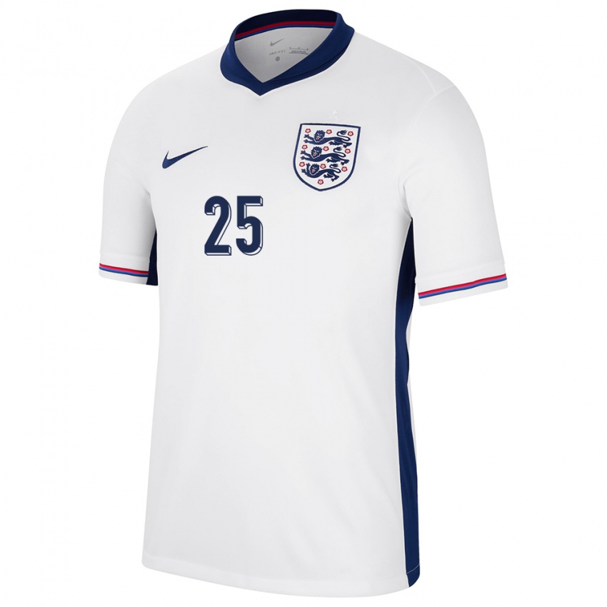 Hombre Camiseta Inglaterra Adam Wharton #25 Blanco 1ª Equipación 24-26 La Camisa Perú