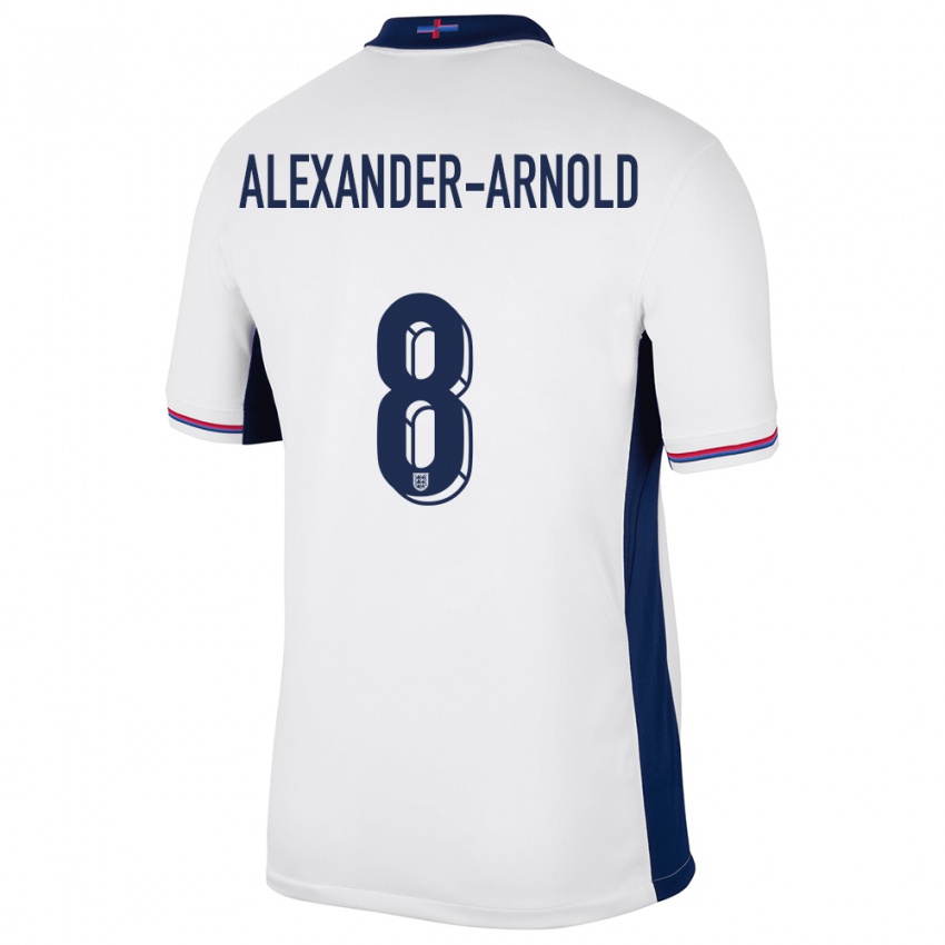 Hombre Camiseta Inglaterra Trent Alexander-Arnold #8 Blanco 1ª Equipación 24-26 La Camisa Perú