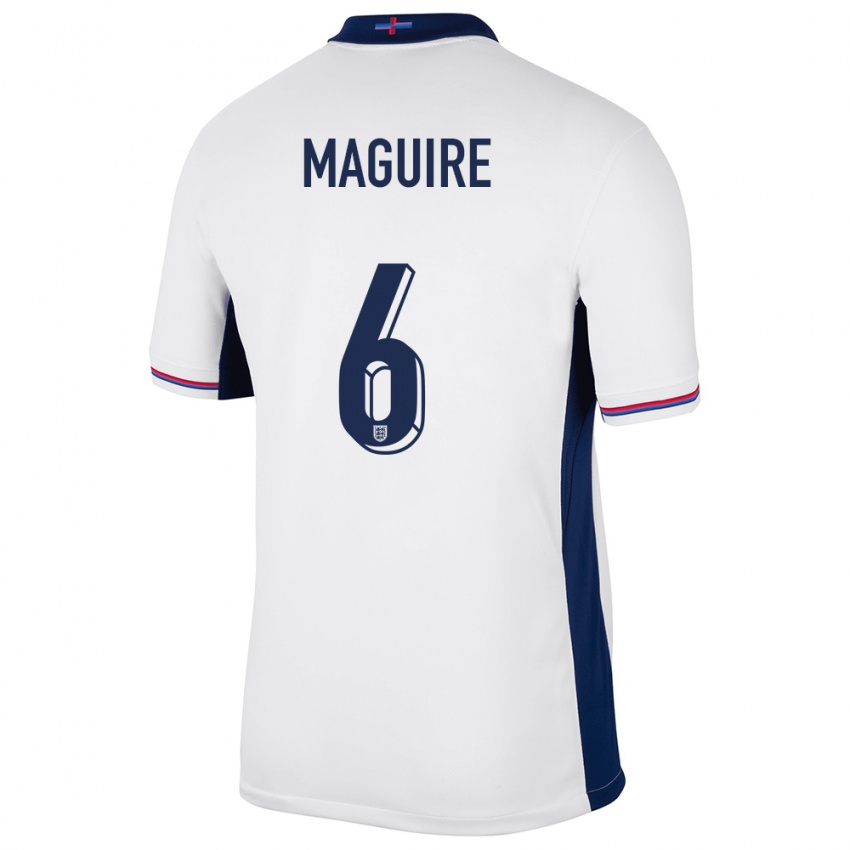 Hombre Camiseta Inglaterra Harry Maguire #6 Blanco 1ª Equipación 24-26 La Camisa Perú