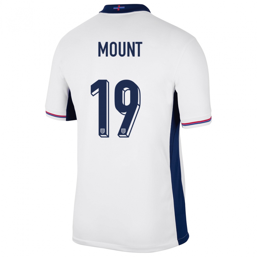 Hombre Camiseta Inglaterra Mason Mount #19 Blanco 1ª Equipación 24-26 La Camisa Perú