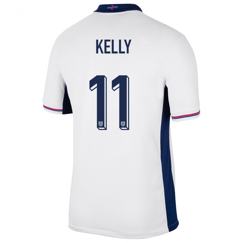 Hombre Camiseta Inglaterra Chloe Kelly #11 Blanco 1ª Equipación 24-26 La Camisa Perú