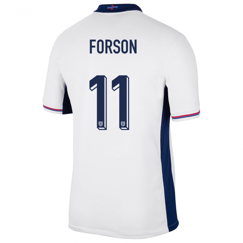 Hombre Camiseta Inglaterra Omari Forson #11 Blanco 1ª Equipación 24-26 La Camisa Perú