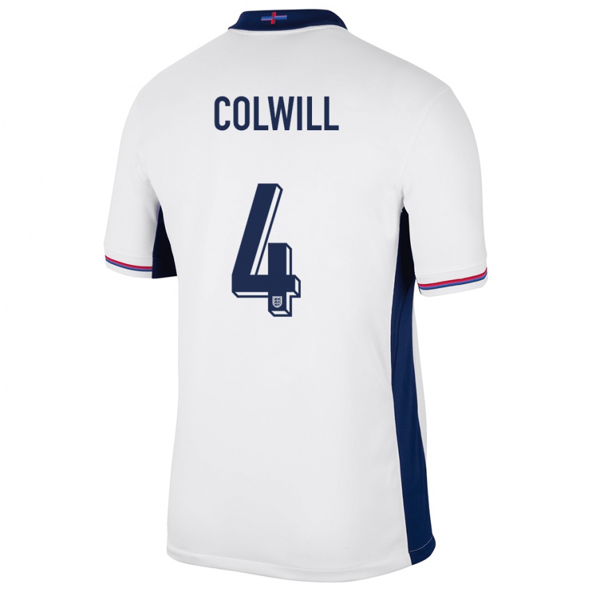 Hombre Camiseta Inglaterra Levi Colwill #4 Blanco 1ª Equipación 24-26 La Camisa Perú