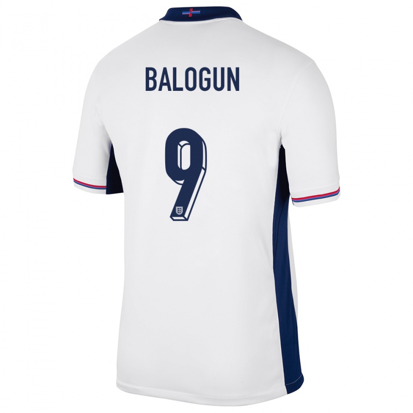 Hombre Camiseta Inglaterra Folarin Balogun #9 Blanco 1ª Equipación 24-26 La Camisa Perú