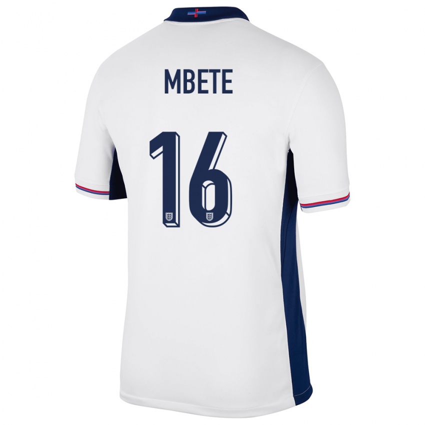 Hombre Camiseta Inglaterra Luke Mbete #16 Blanco 1ª Equipación 24-26 La Camisa Perú