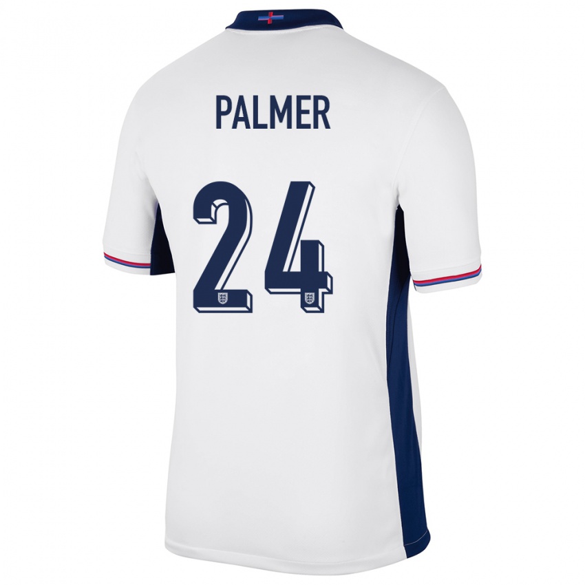 Hombre Camiseta Inglaterra Cole Palmer #24 Blanco 1ª Equipación 24-26 La Camisa Perú