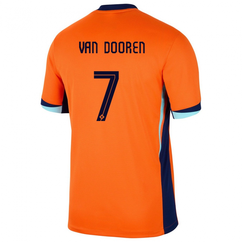 Hombre Camiseta Países Bajos Kayleigh Van Dooren #7 Naranja 1ª Equipación 24-26 La Camisa Perú