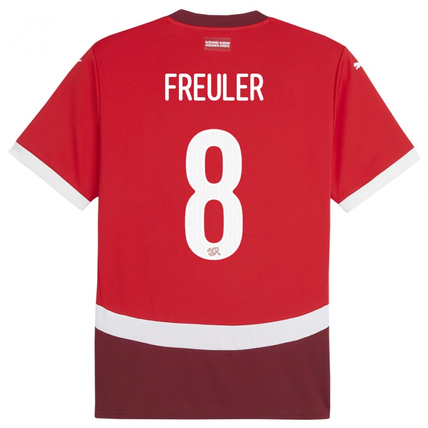 Hombre Camiseta Suiza Remo Freuler #8 Rojo 1ª Equipación 24-26 La Camisa Perú