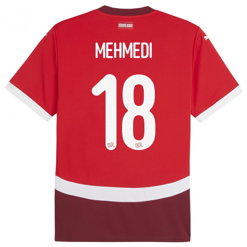 Hombre Camiseta Suiza Admir Mehmedi #18 Rojo 1ª Equipación 24-26 La Camisa Perú