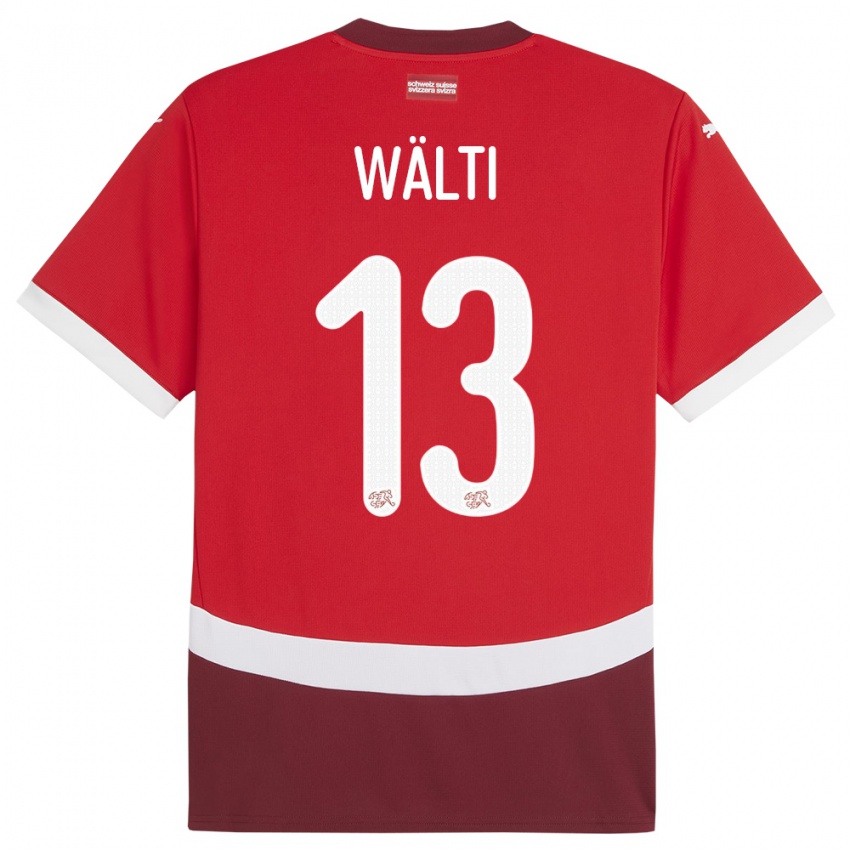 Hombre Camiseta Suiza Lia Walti #13 Rojo 1ª Equipación 24-26 La Camisa Perú