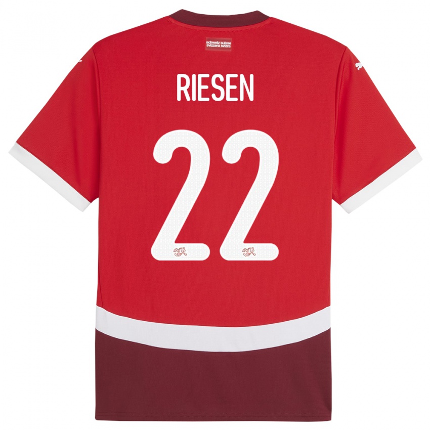 Hombre Camiseta Suiza Nadine Riesen #22 Rojo 1ª Equipación 24-26 La Camisa Perú
